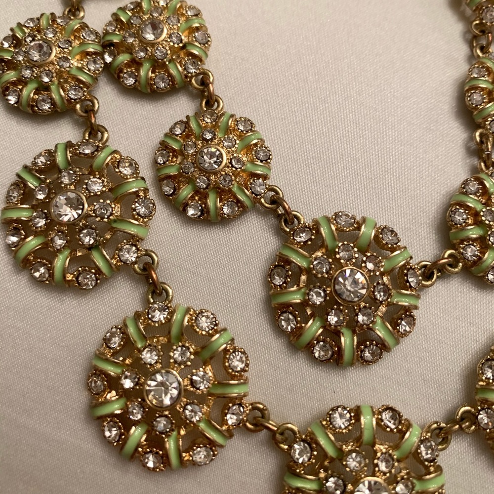 Gold and green statement necklace